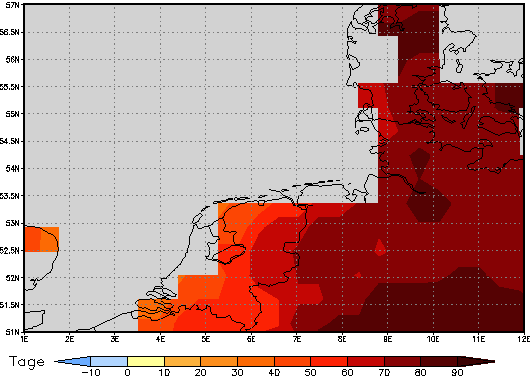Area mean of this climate scenario: +68 days